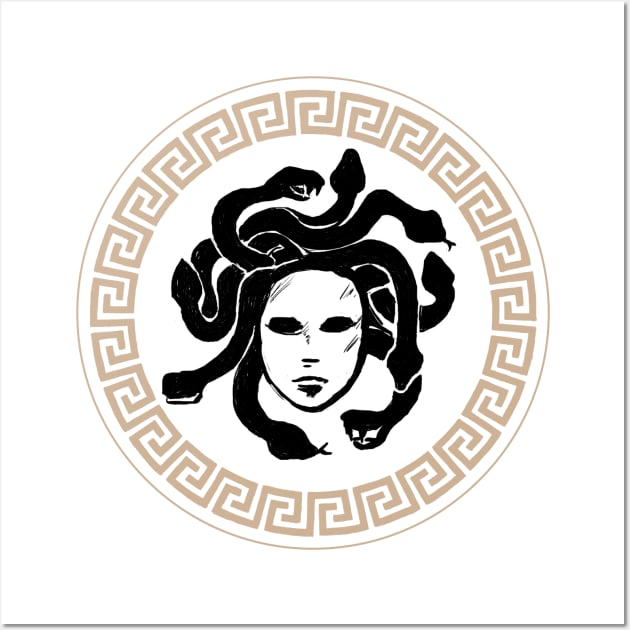 Goddess Athena Shield with Medusa Head Wall Art by Witchling Art